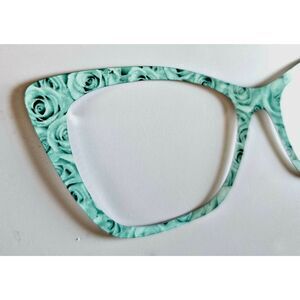 WANDA TOPPER MINT ROSES on GLOSS WHITE LEAS METAL TREASURES  thin metal topper